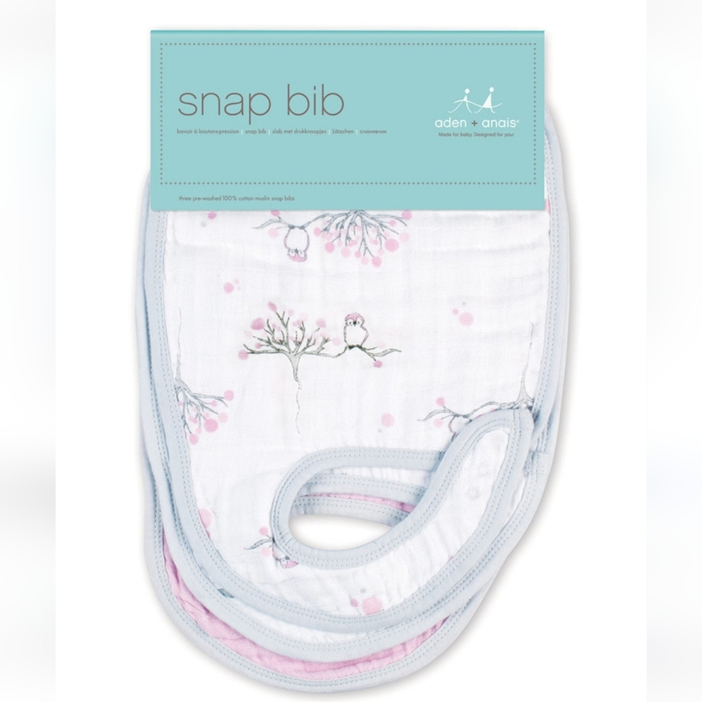 ADEN + ANAIS FOR THE BIRDS CLASSIC SNAP BIBS 3-PACK